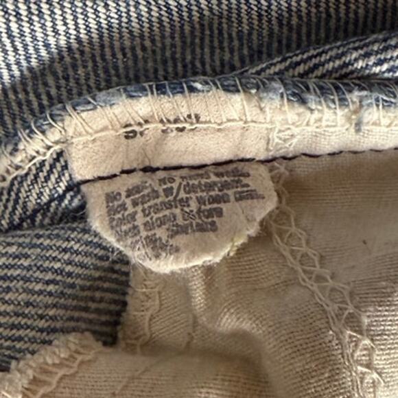 Vintage 70s Levi’s Bell Bottom Jeans Talon Orange Tab Patched Distressed 34x29 - Picture 5 of 10